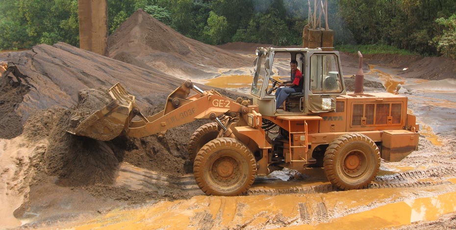 Iron ore mining site and landscape